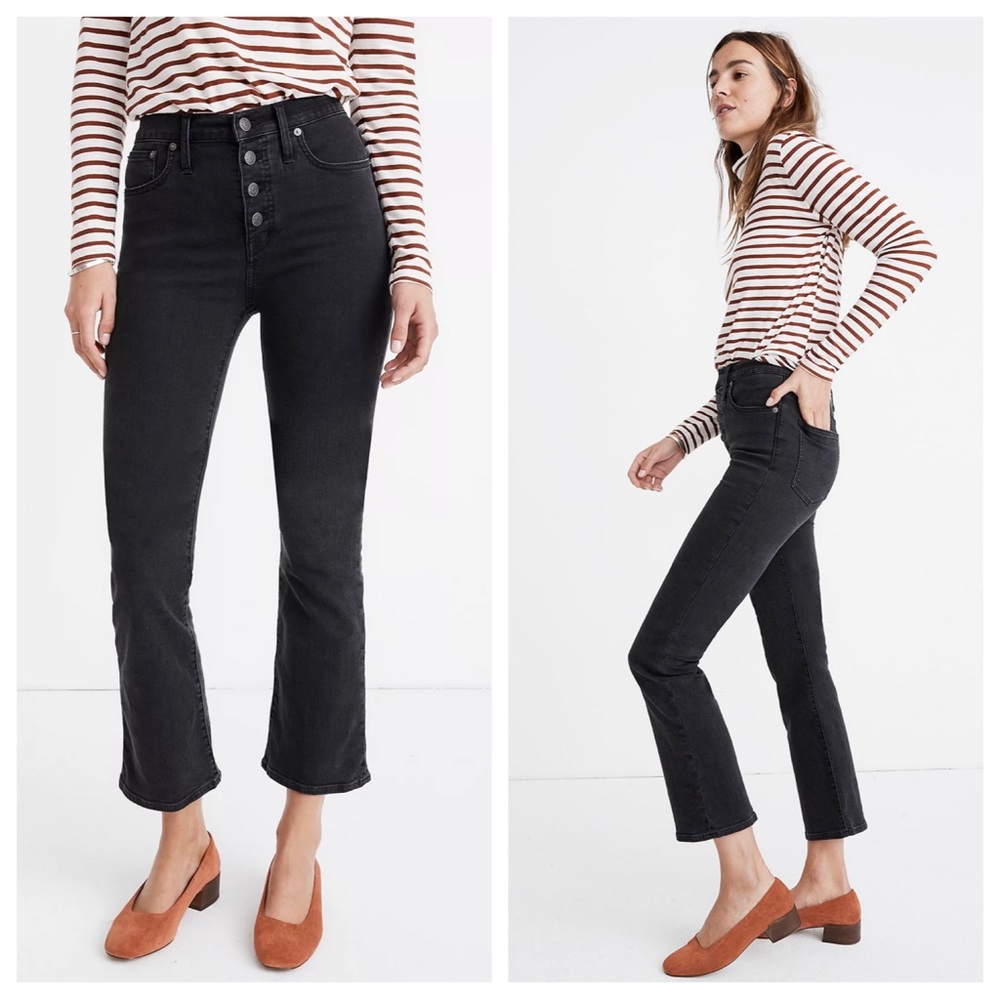 Madewell Cali Demi Boot in Bellspring Wash: Button-Front Edition Size 27